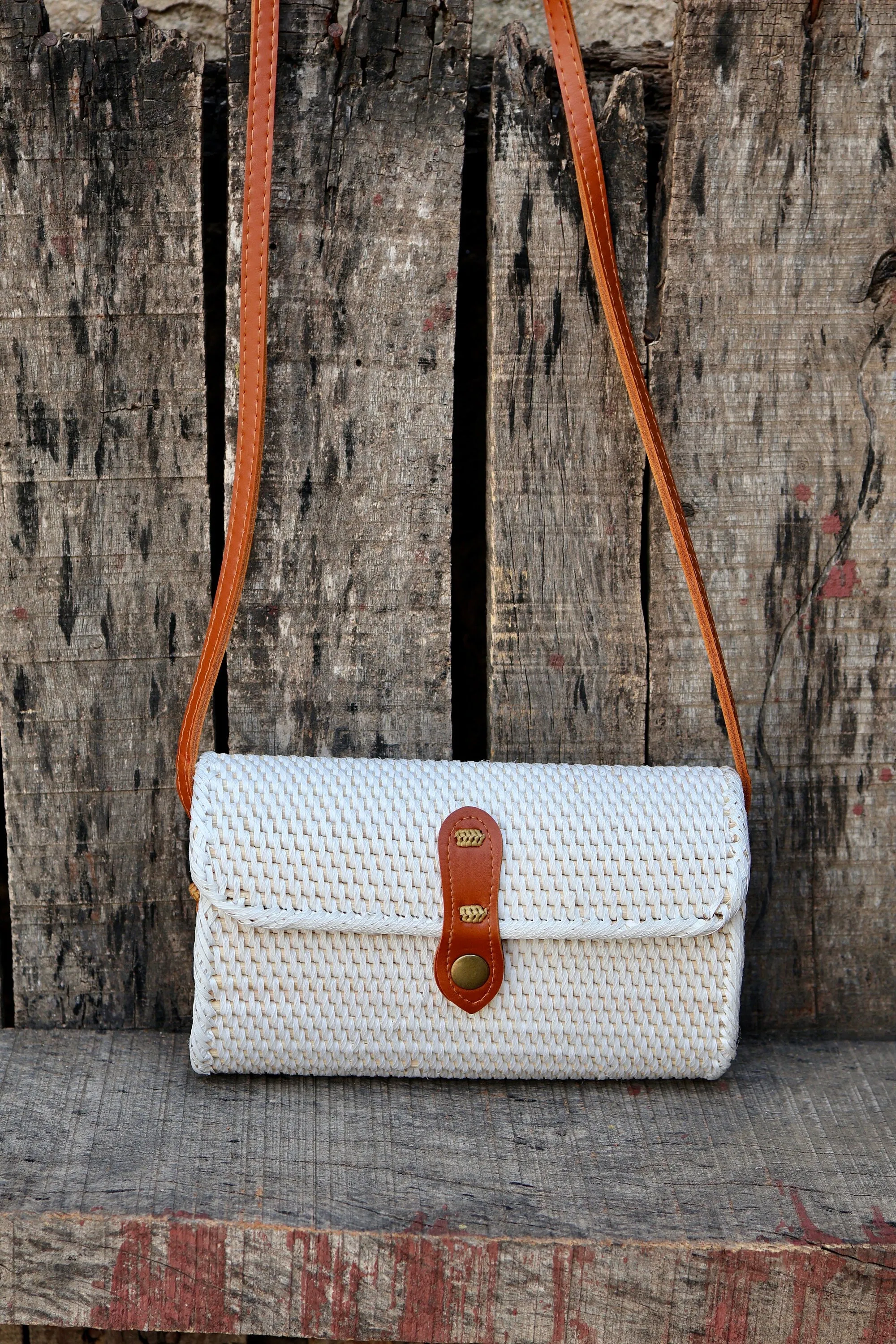 White Rattan Bali Bag, Shoulder Bag, Handwoven Crossbody Purse, Braided Straw Bag, Bohemian Style Rattan Bags, Gift for her