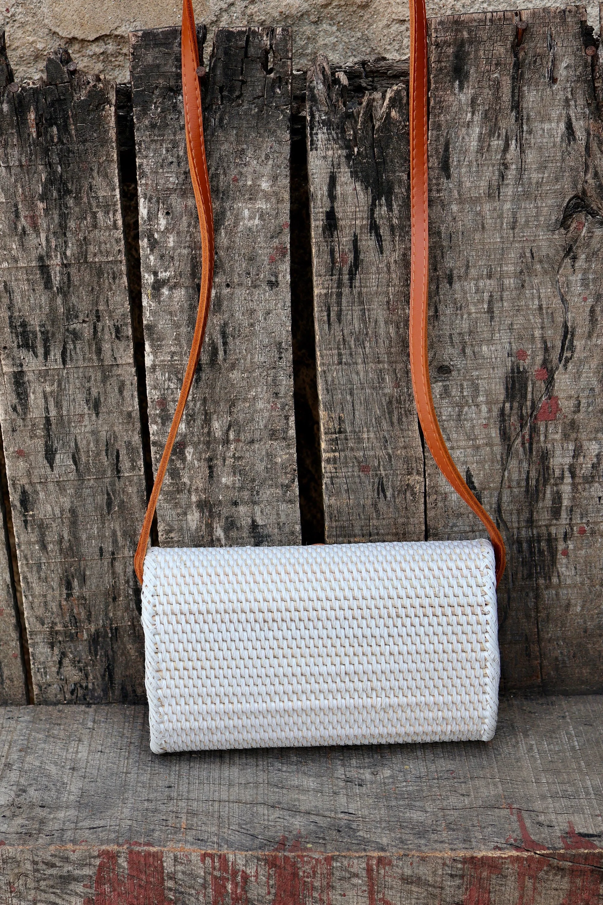 White Rattan Bali Bag, Shoulder Bag, Handwoven Crossbody Purse, Braided Straw Bag, Bohemian Style Rattan Bags, Gift for her