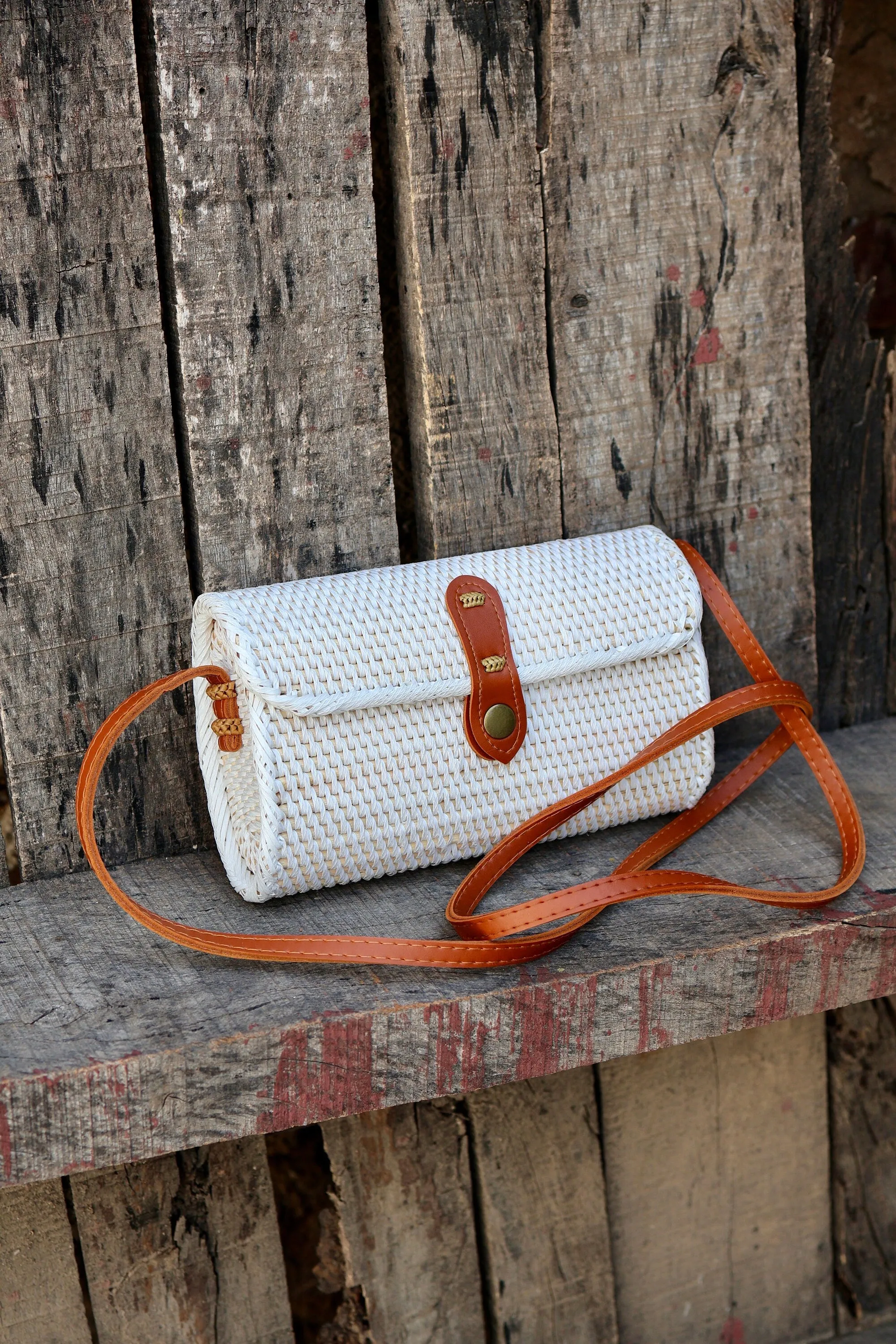 White Rattan Bali Bag, Shoulder Bag, Handwoven Crossbody Purse, Braided Straw Bag, Bohemian Style Rattan Bags, Gift for her