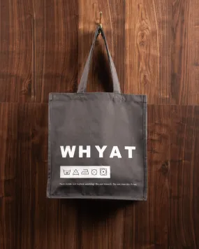 WHYAT WASHING-ADVICE TOTE BAG -GREY