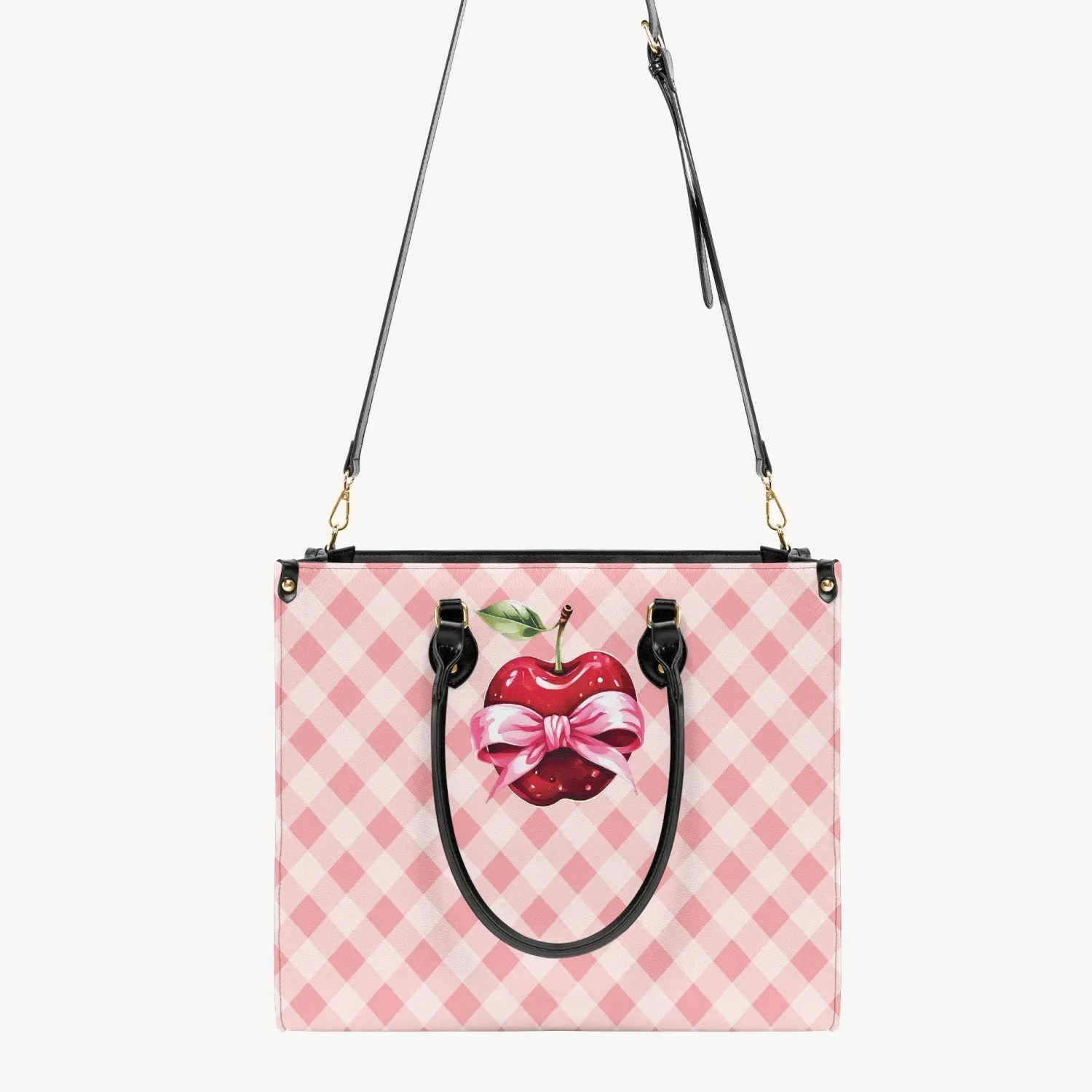 Women's Tote Bag - Rockabilly - Apple Plaid Apricot