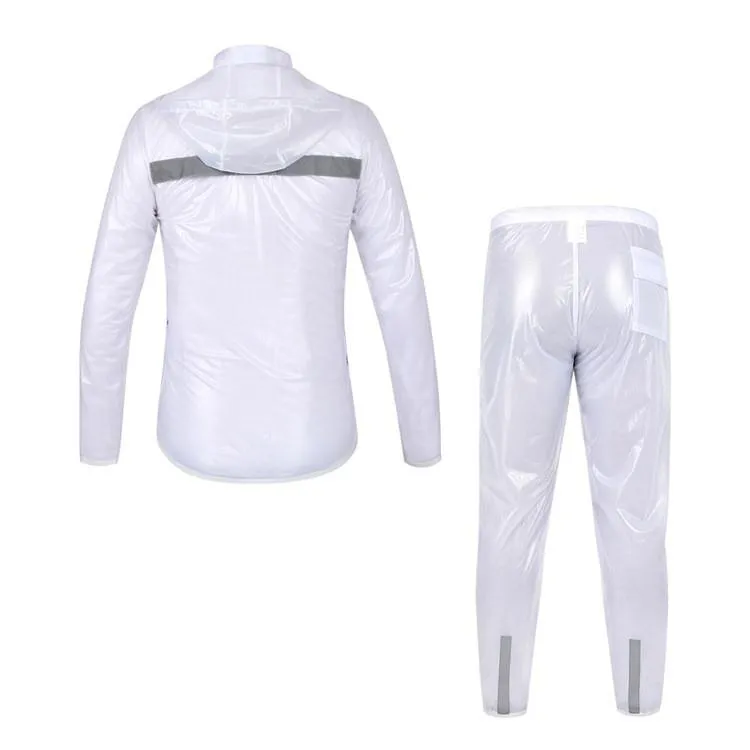 WOSAWE Waterproof Windproof White Cycling Rain Coats Jackets Set