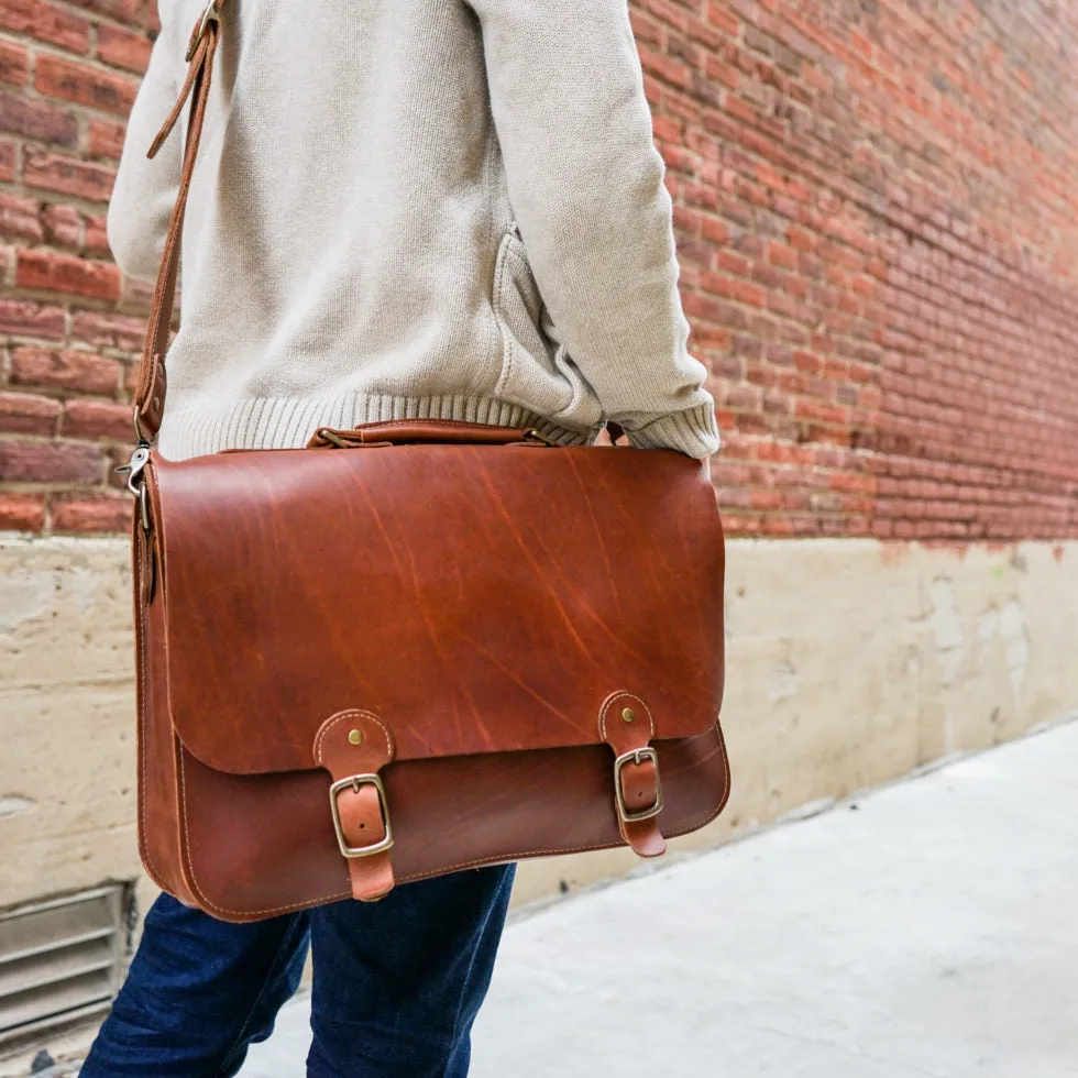 Your Logo   Our Leather - The No. 1860 EXPRESS - Fine Leather Messenger Bag & Briefcase - Custom Logo and Corporate Gifting